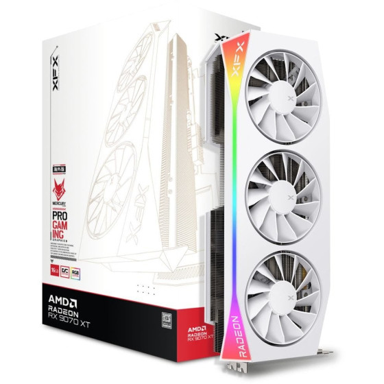 XFX AMD RADEON RX 9070 XT Mercury OC Gaming RGB WHITE 16GB